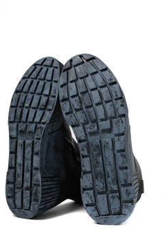画像をギャラリービューアに読み込む, BORIS BIDJAN SABERI COW LEATHER SIDE ZIP HIGH SNEAKER / OBJECT DYED & HAND TREATED "BAMBA3.1-PUNCHING" (BLACK)