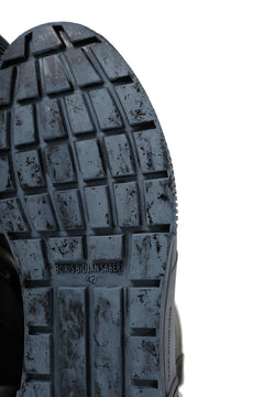 画像をギャラリービューアに読み込む, BORIS BIDJAN SABERI COW LEATHER SIDE ZIP HIGH SNEAKER / OBJECT DYED & HAND TREATED "BAMBA3.1-PUNCHING" (BLACK)