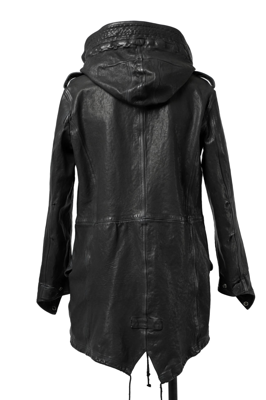 画像をギャラリービューアに読み込む, ISAMU KATAYAMA BACKLASH MODS COAT / GOAT LEATHER (GARMENT+SPRAY DYED / BLACK)