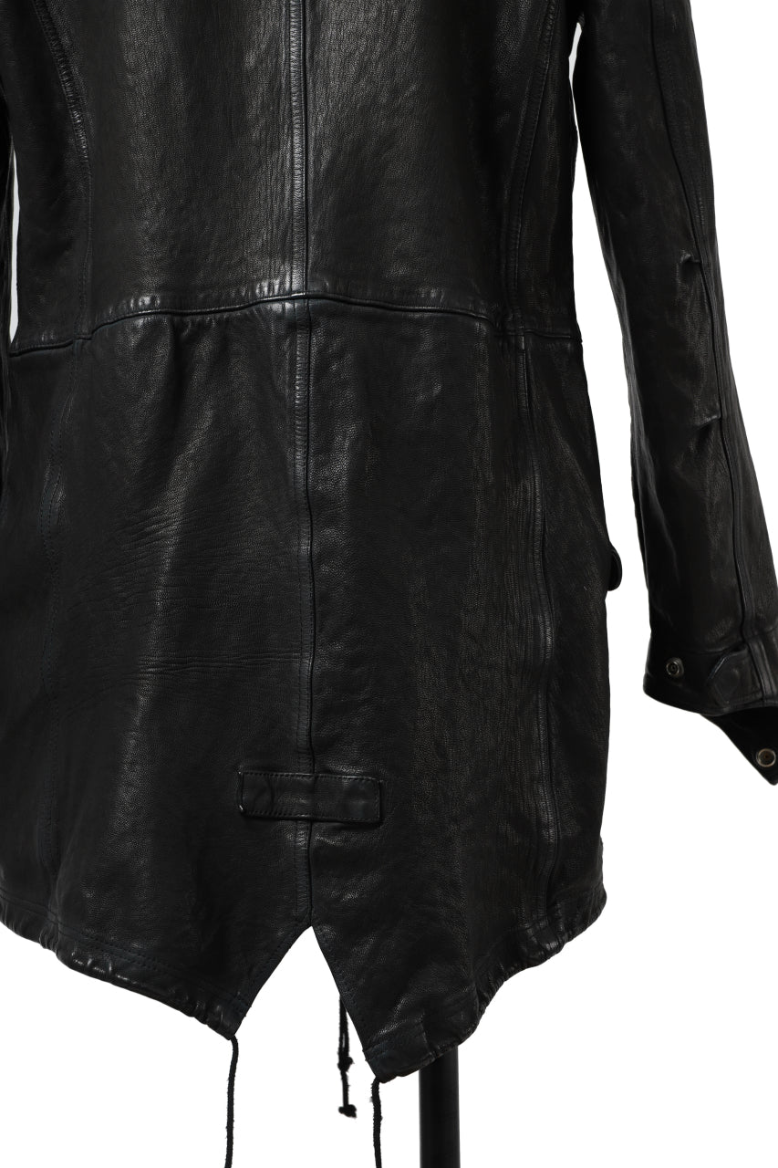 画像をギャラリービューアに読み込む, ISAMU KATAYAMA BACKLASH MODS COAT / GOAT LEATHER (GARMENT+SPRAY DYED / BLACK)