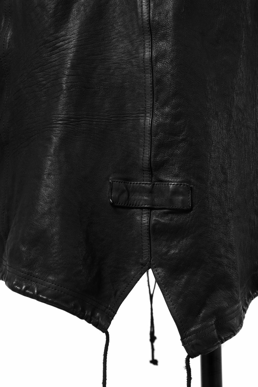 画像をギャラリービューアに読み込む, ISAMU KATAYAMA BACKLASH MODS COAT / GOAT LEATHER (GARMENT+SPRAY DYED / BLACK)