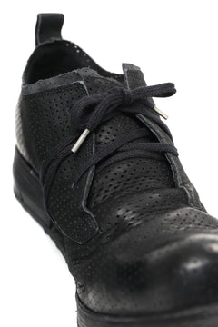 画像をギャラリービューアに読み込む, BORIS BIDJAN SABERI HORSE PUNCHING LEATHER DERBY SHOES / WASHED & HAND-TREATED "SHOE1-SIN" (BLACK)