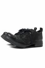 画像をギャラリービューアに読み込む, BORIS BIDJAN SABERI HORSE PUNCHING LEATHER DERBY SHOES / WASHED & HAND-TREATED "SHOE1-SIN" (BLACK)