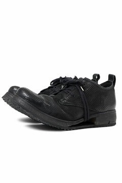 画像をギャラリービューアに読み込む, BORIS BIDJAN SABERI HORSE PUNCHING LEATHER DERBY SHOES / WASHED & HAND-TREATED "SHOE1-SIN" (BLACK)
