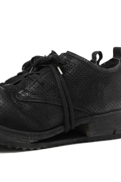 画像をギャラリービューアに読み込む, BORIS BIDJAN SABERI HORSE PUNCHING LEATHER DERBY SHOES / WASHED & HAND-TREATED "SHOE1-SIN" (BLACK)