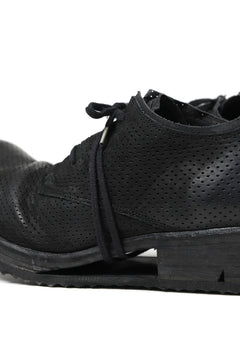画像をギャラリービューアに読み込む, BORIS BIDJAN SABERI HORSE PUNCHING LEATHER DERBY SHOES / WASHED & HAND-TREATED "SHOE1-SIN" (BLACK)