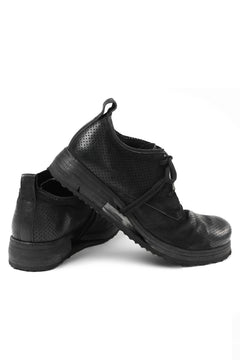 画像をギャラリービューアに読み込む, BORIS BIDJAN SABERI HORSE PUNCHING LEATHER DERBY SHOES / WASHED & HAND-TREATED "SHOE1-SIN" (BLACK)
