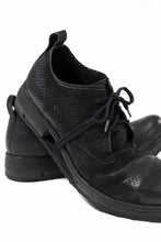 画像をギャラリービューアに読み込む, BORIS BIDJAN SABERI HORSE PUNCHING LEATHER DERBY SHOES / WASHED & HAND-TREATED "SHOE1-SIN" (BLACK)