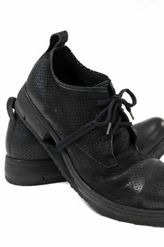 画像をギャラリービューアに読み込む, BORIS BIDJAN SABERI HORSE PUNCHING LEATHER DERBY SHOES / WASHED & HAND-TREATED "SHOE1-SIN" (BLACK)