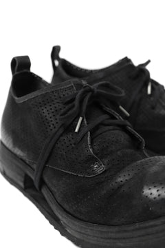 画像をギャラリービューアに読み込む, BORIS BIDJAN SABERI HORSE PUNCHING LEATHER DERBY SHOES / WASHED & HAND-TREATED "SHOE1-SIN" (BLACK)
