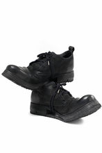 画像をギャラリービューアに読み込む, BORIS BIDJAN SABERI HORSE PUNCHING LEATHER DERBY SHOES / WASHED & HAND-TREATED "SHOE1-SIN" (BLACK)