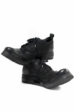 画像をギャラリービューアに読み込む, BORIS BIDJAN SABERI HORSE PUNCHING LEATHER DERBY SHOES / WASHED & HAND-TREATED "SHOE1-SIN" (BLACK)