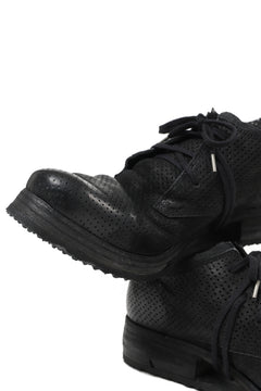 画像をギャラリービューアに読み込む, BORIS BIDJAN SABERI HORSE PUNCHING LEATHER DERBY SHOES / WASHED & HAND-TREATED "SHOE1-SIN" (BLACK)