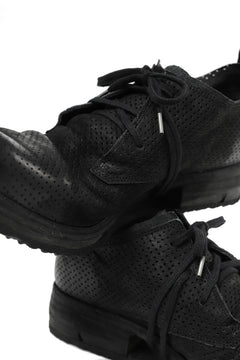 画像をギャラリービューアに読み込む, BORIS BIDJAN SABERI HORSE PUNCHING LEATHER DERBY SHOES / WASHED & HAND-TREATED "SHOE1-SIN" (BLACK)