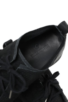 画像をギャラリービューアに読み込む, BORIS BIDJAN SABERI HORSE PUNCHING LEATHER DERBY SHOES / WASHED & HAND-TREATED "SHOE1-SIN" (BLACK)