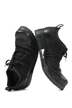 画像をギャラリービューアに読み込む, BORIS BIDJAN SABERI HORSE PUNCHING LEATHER DERBY SHOES / WASHED & HAND-TREATED "SHOE1-SIN" (BLACK)