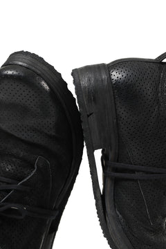 画像をギャラリービューアに読み込む, BORIS BIDJAN SABERI HORSE PUNCHING LEATHER DERBY SHOES / WASHED & HAND-TREATED "SHOE1-SIN" (BLACK)