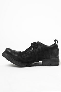 画像をギャラリービューアに読み込む, BORIS BIDJAN SABERI HORSE PUNCHING LEATHER DERBY SHOES / WASHED & HAND-TREATED "SHOE1-SIN" (BLACK)