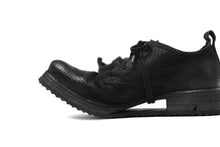 画像をギャラリービューアに読み込む, BORIS BIDJAN SABERI HORSE PUNCHING LEATHER DERBY SHOES / WASHED & HAND-TREATED "SHOE1-SIN" (BLACK)