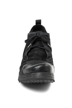 画像をギャラリービューアに読み込む, BORIS BIDJAN SABERI HORSE PUNCHING LEATHER DERBY SHOES / WASHED & HAND-TREATED "SHOE1-SIN" (BLACK)