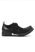 画像をギャラリービューアに読み込む, BORIS BIDJAN SABERI HORSE PUNCHING LEATHER DERBY SHOES / WASHED & HAND-TREATED "SHOE1-SIN" (BLACK)