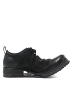 画像をギャラリービューアに読み込む, BORIS BIDJAN SABERI HORSE PUNCHING LEATHER DERBY SHOES / WASHED & HAND-TREATED "SHOE1-SIN" (BLACK)