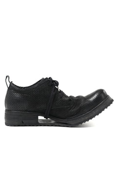 画像をギャラリービューアに読み込む, BORIS BIDJAN SABERI HORSE PUNCHING LEATHER DERBY SHOES / WASHED & HAND-TREATED "SHOE1-SIN" (BLACK)