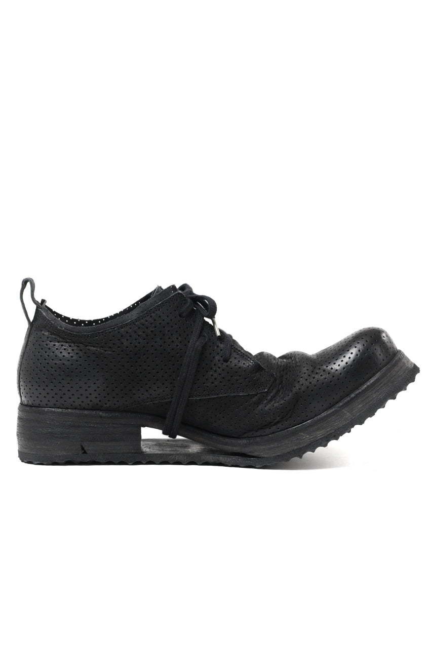 画像をギャラリービューアに読み込む, BORIS BIDJAN SABERI HORSE PUNCHING LEATHER DERBY SHOES / WASHED & HAND-TREATED "SHOE1-SIN" (BLACK)