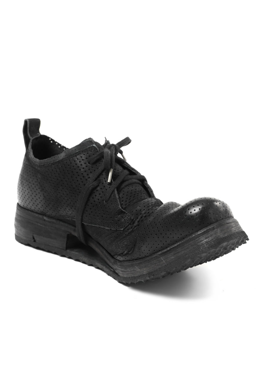 画像をギャラリービューアに読み込む, BORIS BIDJAN SABERI HORSE PUNCHING LEATHER DERBY SHOES / WASHED & HAND-TREATED "SHOE1-SIN" (BLACK)