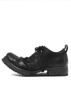 画像をギャラリービューアに読み込む, BORIS BIDJAN SABERI HORSE PUNCHING LEATHER DERBY SHOES / WASHED & HAND-TREATED "SHOE1-SIN" (BLACK)