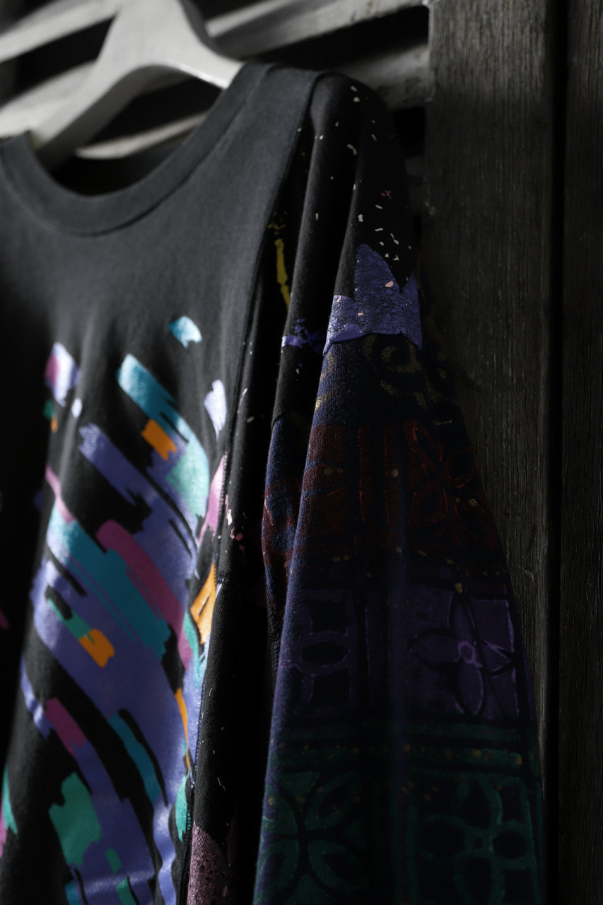 画像をギャラリービューアに読み込む, CHANGES VINTAGE REMAKE QUARTET PANEL LONG SLEEVE TEE (MULTI BLACK #A)