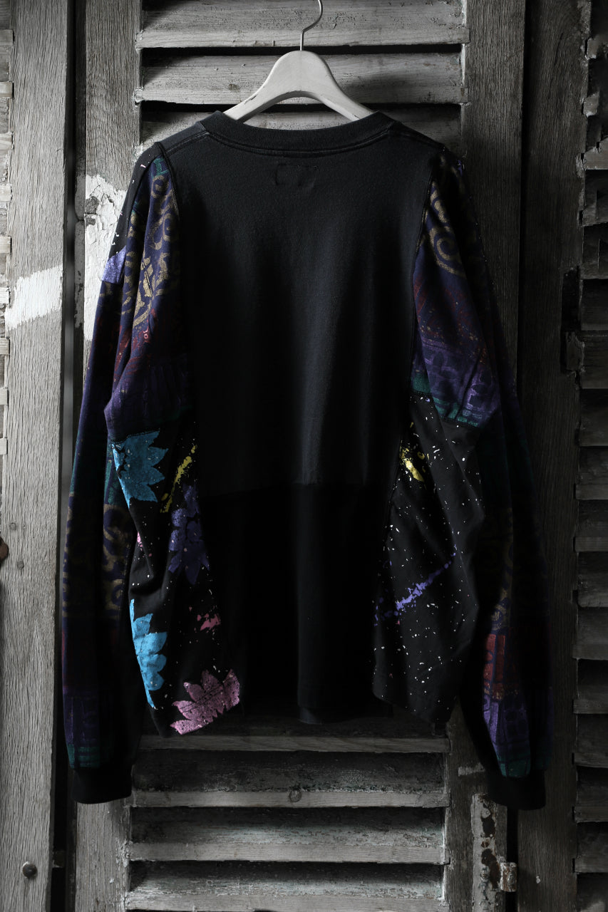 画像をギャラリービューアに読み込む, CHANGES VINTAGE REMAKE QUARTET PANEL LONG SLEEVE TEE (MULTI BLACK #A)