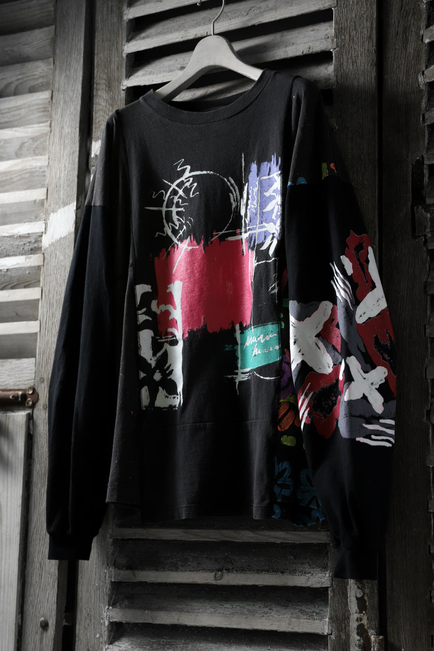画像をギャラリービューアに読み込む, CHANGES VINTAGE REMAKE QUARTET PANEL LONG SLEEVE TEE (MULTI BLACK #B)