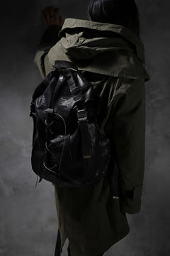 Load image into Gallery viewer, ierib roll top ruck sack / Oiled Horse Leather (BLACK)