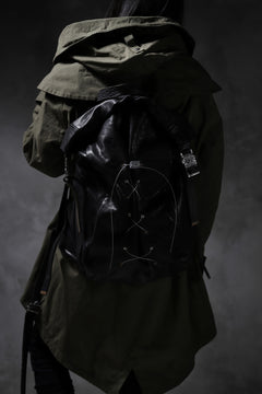 Load image into Gallery viewer, ierib roll top ruck sack / Oiled Horse Leather (BLACK)