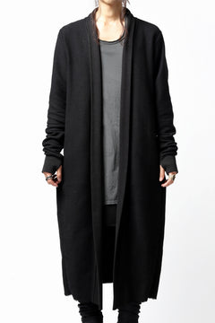 画像をギャラリービューアに読み込む, thomkrom LONG CARDIGAN JACKET / HEAVY WAFFLE JERSEY (BLACK)