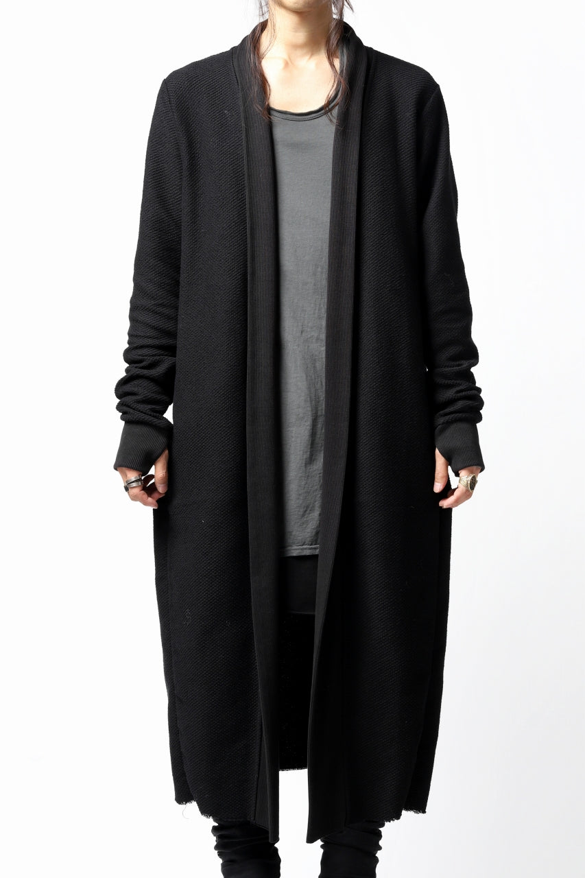 画像をギャラリービューアに読み込む, thomkrom LONG CARDIGAN JACKET / HEAVY WAFFLE JERSEY (BLACK)