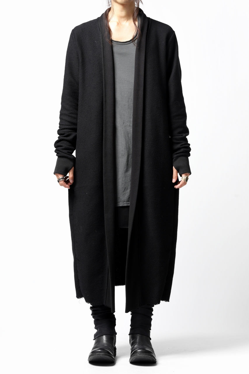 画像をギャラリービューアに読み込む, thomkrom LONG CARDIGAN JACKET / HEAVY WAFFLE JERSEY (BLACK)