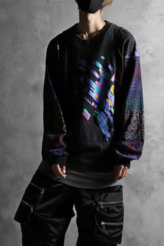 画像をギャラリービューアに読み込む, CHANGES VINTAGE REMAKE QUARTET PANEL LONG SLEEVE TEE (MULTI BLACK #A)