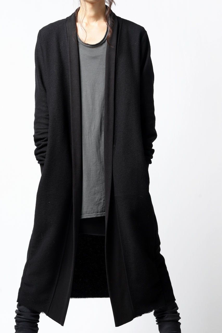 画像をギャラリービューアに読み込む, thomkrom LONG CARDIGAN JACKET / HEAVY WAFFLE JERSEY (BLACK)