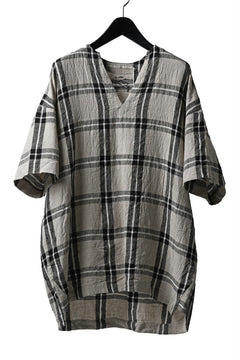 画像をギャラリービューアに読み込む, _vital exclusive minimal tunica tops / linen-plaid (BLACK x BEIGE)