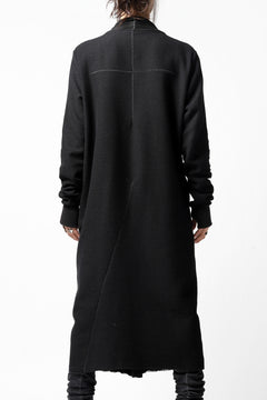 画像をギャラリービューアに読み込む, thomkrom LONG CARDIGAN JACKET / HEAVY WAFFLE JERSEY (BLACK)