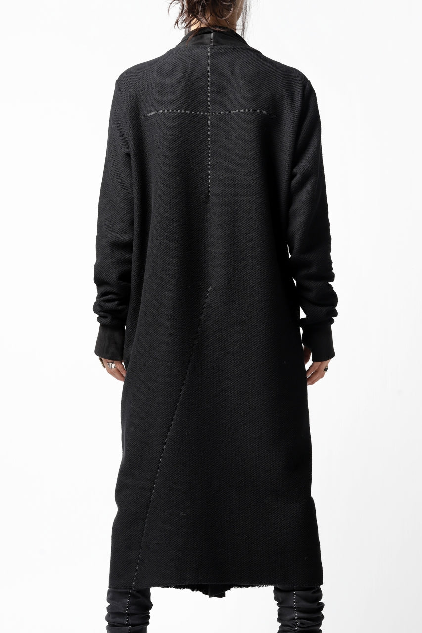 画像をギャラリービューアに読み込む, thomkrom LONG CARDIGAN JACKET / HEAVY WAFFLE JERSEY (BLACK)