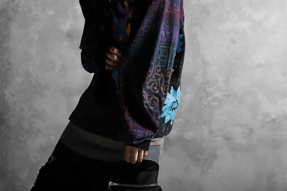 画像をギャラリービューアに読み込む, CHANGES VINTAGE REMAKE QUARTET PANEL LONG SLEEVE TEE (MULTI BLACK #A)