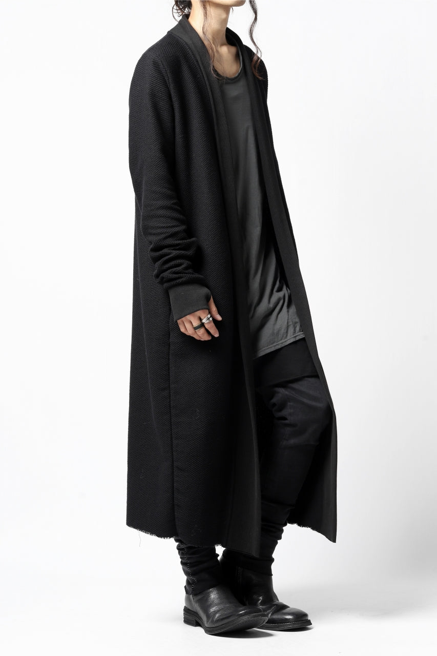 画像をギャラリービューアに読み込む, thomkrom LONG CARDIGAN JACKET / HEAVY WAFFLE JERSEY (BLACK)