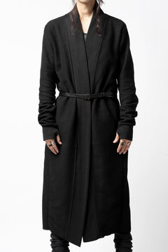 画像をギャラリービューアに読み込む, thomkrom LONG CARDIGAN JACKET / HEAVY WAFFLE JERSEY (BLACK)