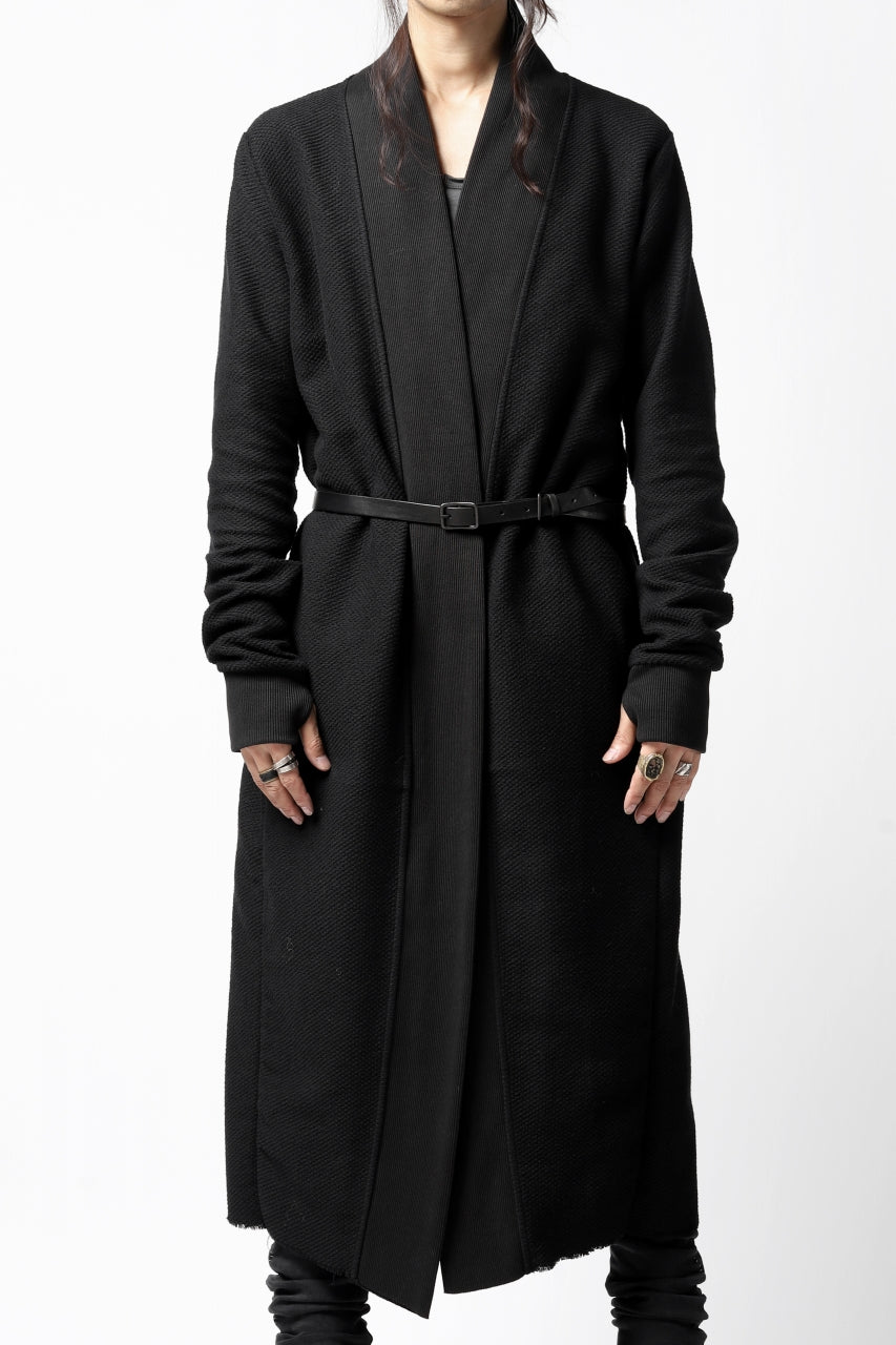 画像をギャラリービューアに読み込む, thomkrom LONG CARDIGAN JACKET / HEAVY WAFFLE JERSEY (BLACK)