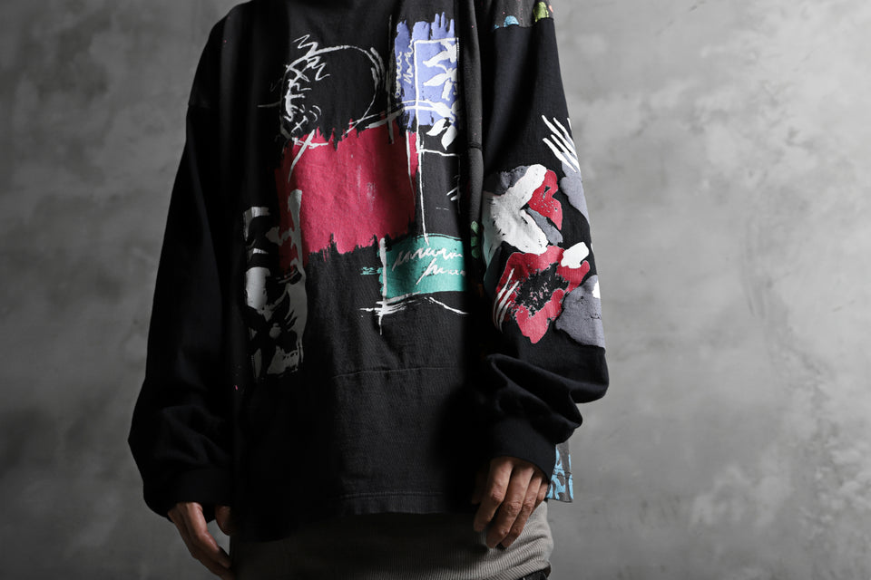 画像をギャラリービューアに読み込む, CHANGES VINTAGE REMAKE QUARTET PANEL LONG SLEEVE TEE (MULTI BLACK #B)