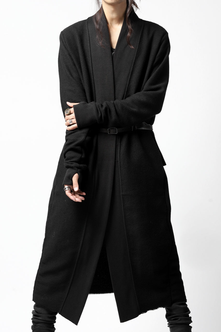 画像をギャラリービューアに読み込む, thomkrom LONG CARDIGAN JACKET / HEAVY WAFFLE JERSEY (BLACK)