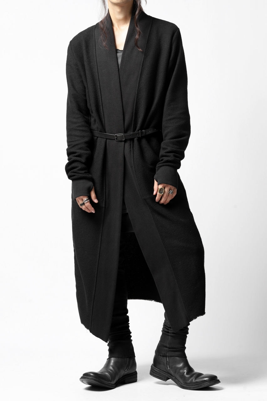 画像をギャラリービューアに読み込む, thomkrom LONG CARDIGAN JACKET / HEAVY WAFFLE JERSEY (BLACK)